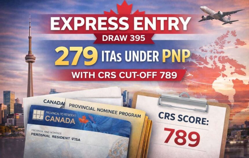 Express Entry Draw 395 Issues 279 ITAs Under PNP with CRS Cut-off 789