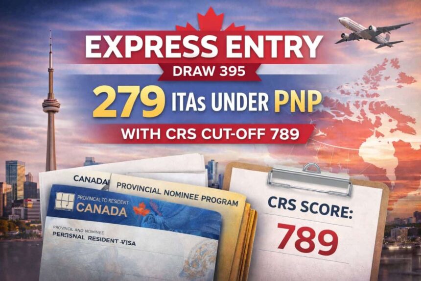 Express Entry Draw 395 Issues 279 ITAs Under PNP with CRS Cut-off 789