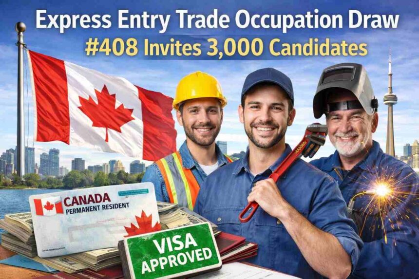 Express Entry Trade Occupation Draw #408 Invites 3,000 Candidates- ImmigCanada Express Entry Trade Occupation Draw #408